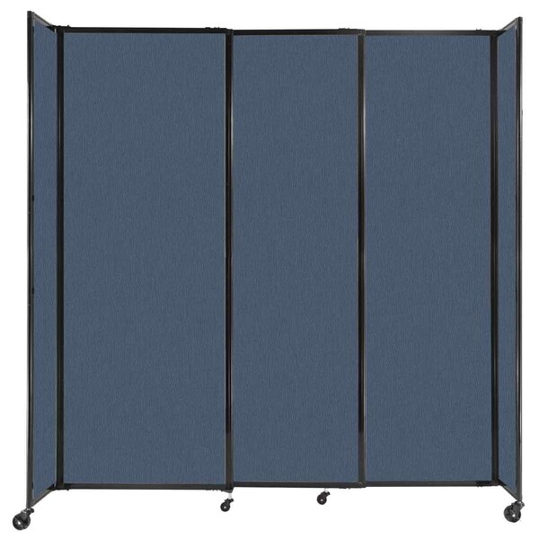 StraightWall Sliding Portable Partition 7'2" x 7'6" Ocean Fabric